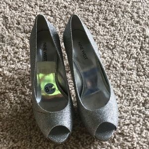 Silver sparkly heels